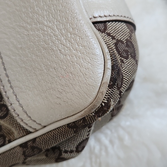 VINTAGE GUCCI GG Canvas Princely  Sherry Line Ribbon Tote Bag Line - Picture 7 of 10